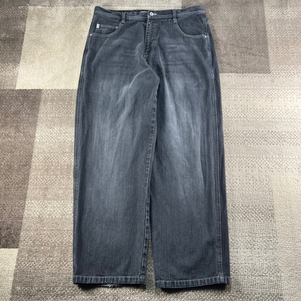 Vintage Y2K Southpole Black Jeans Mens Size 40X32 Baggy Wide Leg Skater Faded